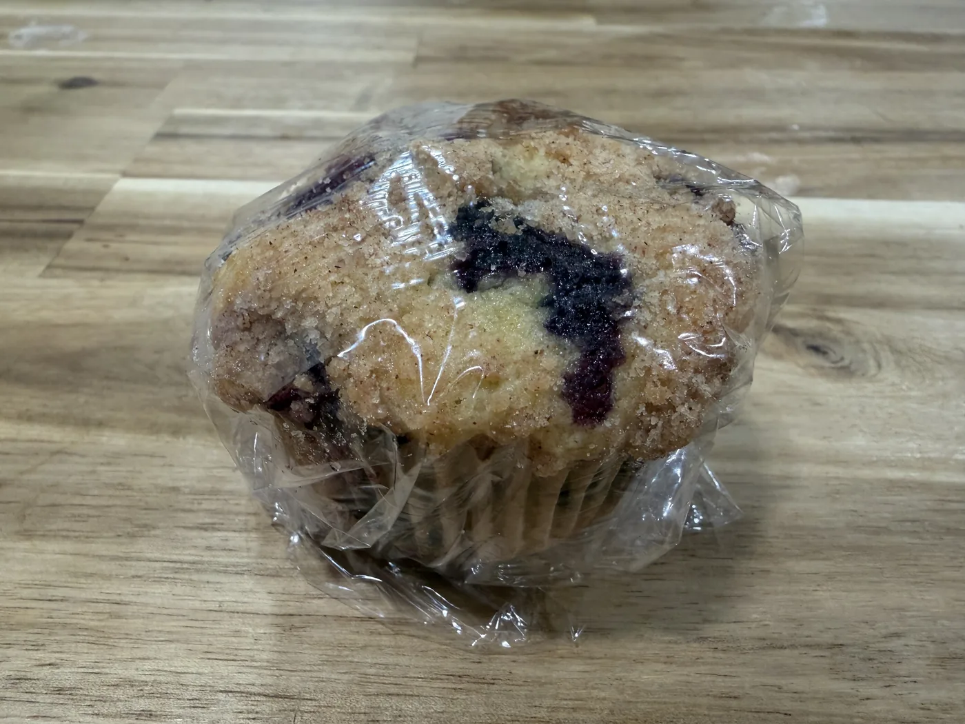 Blueberry muffin wrapped for porch pickup